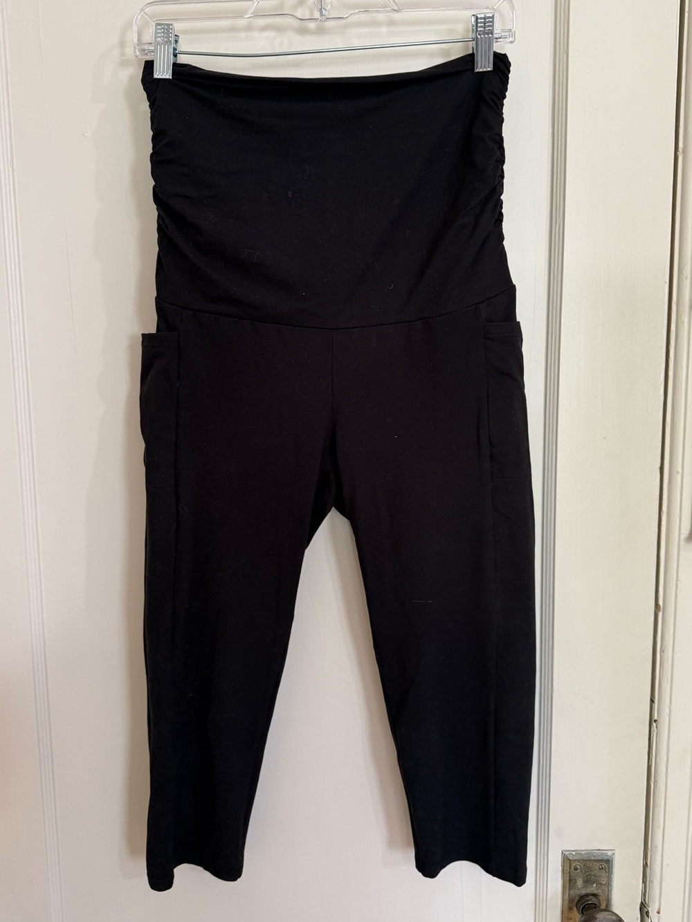 Black Maternity Capri Leggings
